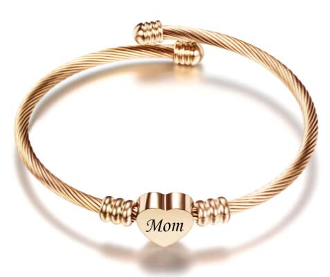 Stainless Steel Braided Mother’s Day Bracelets for Mom
