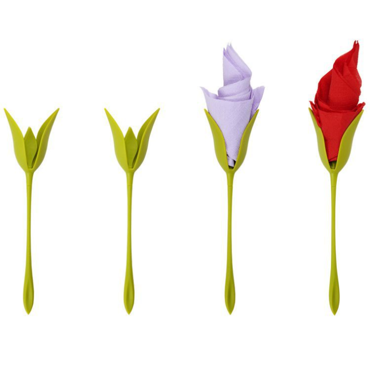 Portatovaglioli con design a forma di rosa (set di attrezzi)