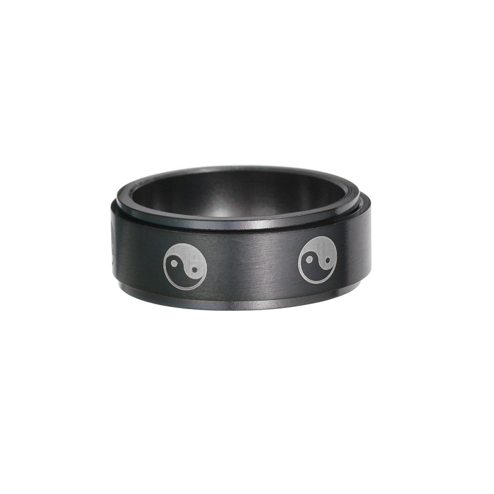 Stainless Steel Turning Decompression Gossip Ring for All