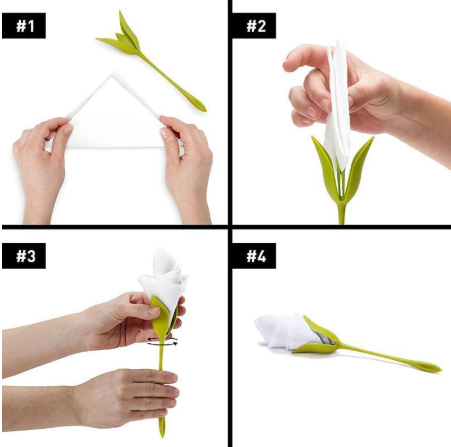 Portatovaglioli con design a forma di rosa (set di attrezzi)