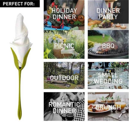 Portatovaglioli con design a forma di rosa (set di attrezzi)