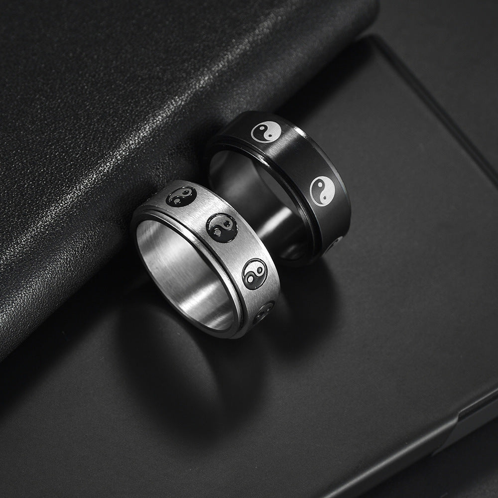 Stainless Steel Turning Decompression Gossip Ring for All